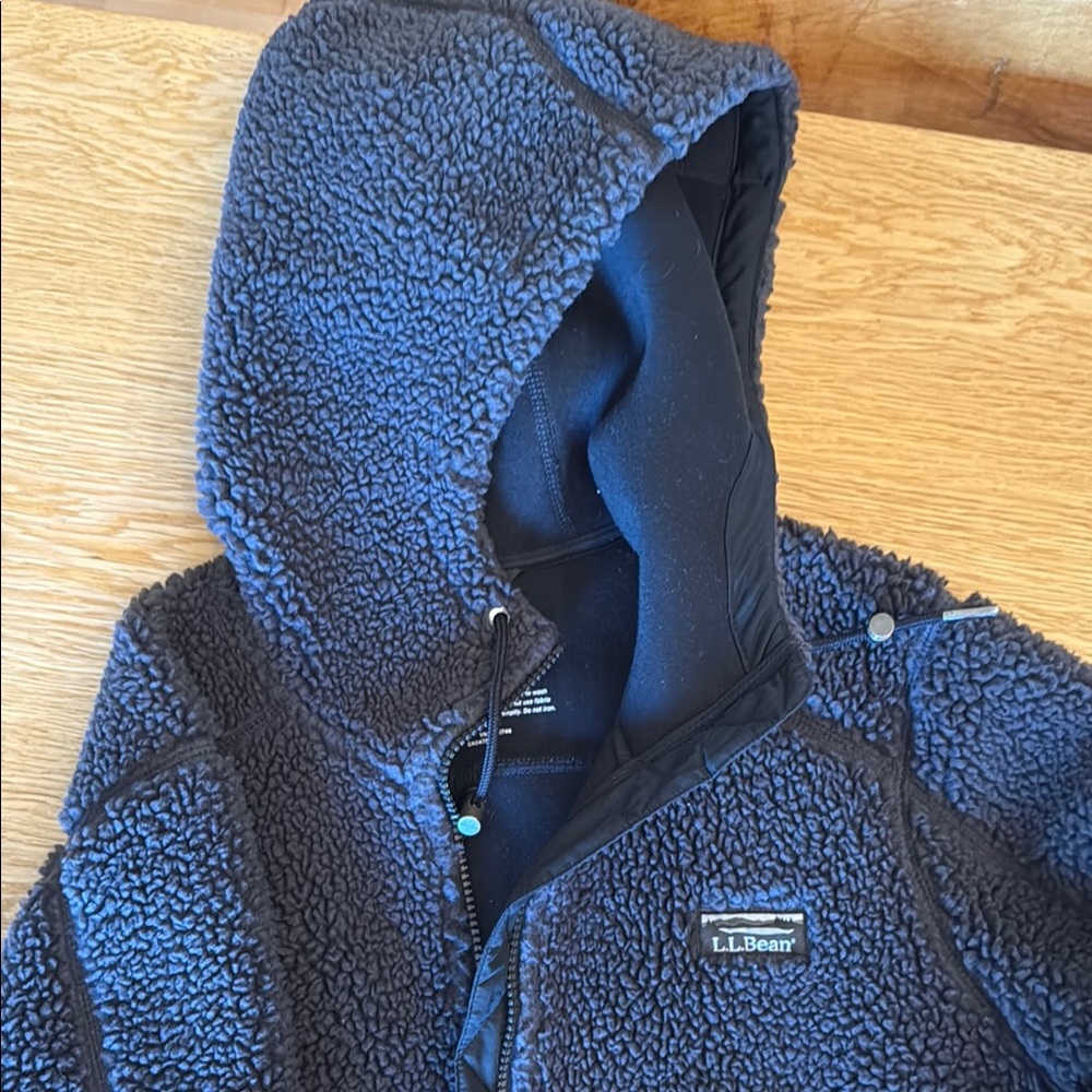 L.L. Bean Blue Sherpa Jacket with Hood